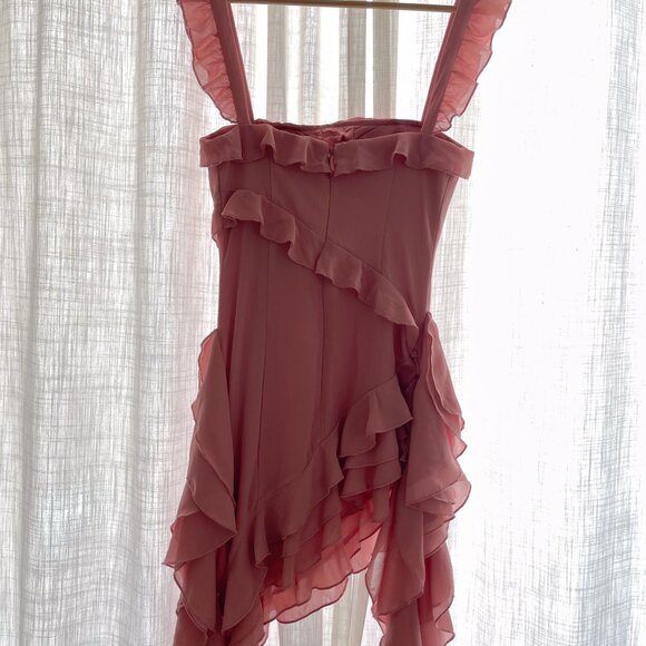 Brand New Alieva LENORA RUFFLE MINI DRESS (BLUSH PINK) - Picture 9 of 10